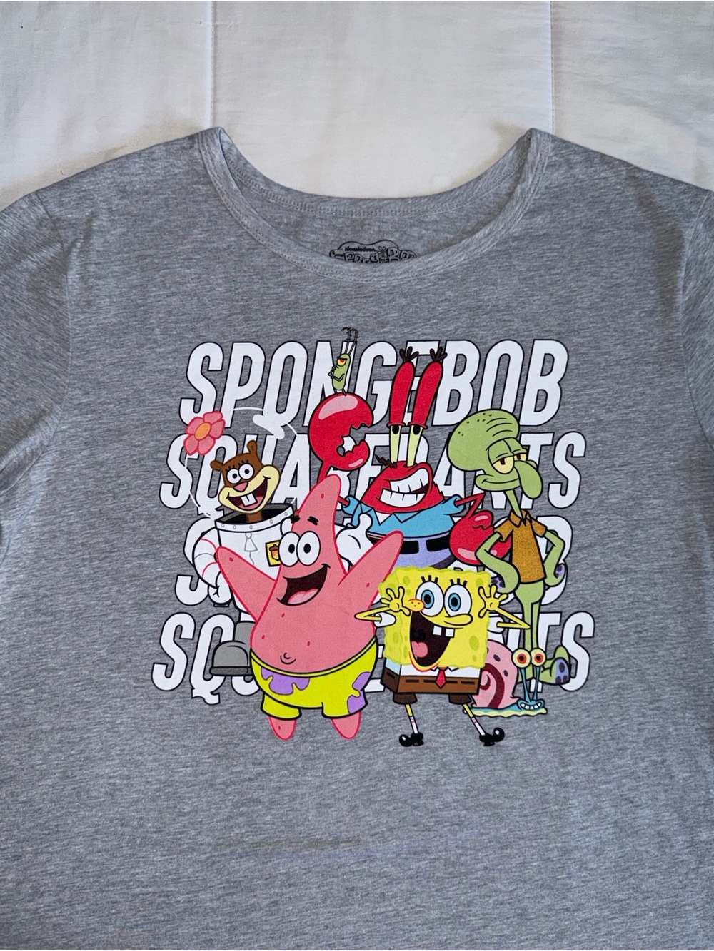 SpongeBob SquarePants Gray Fitted Graphic Tee - 1X